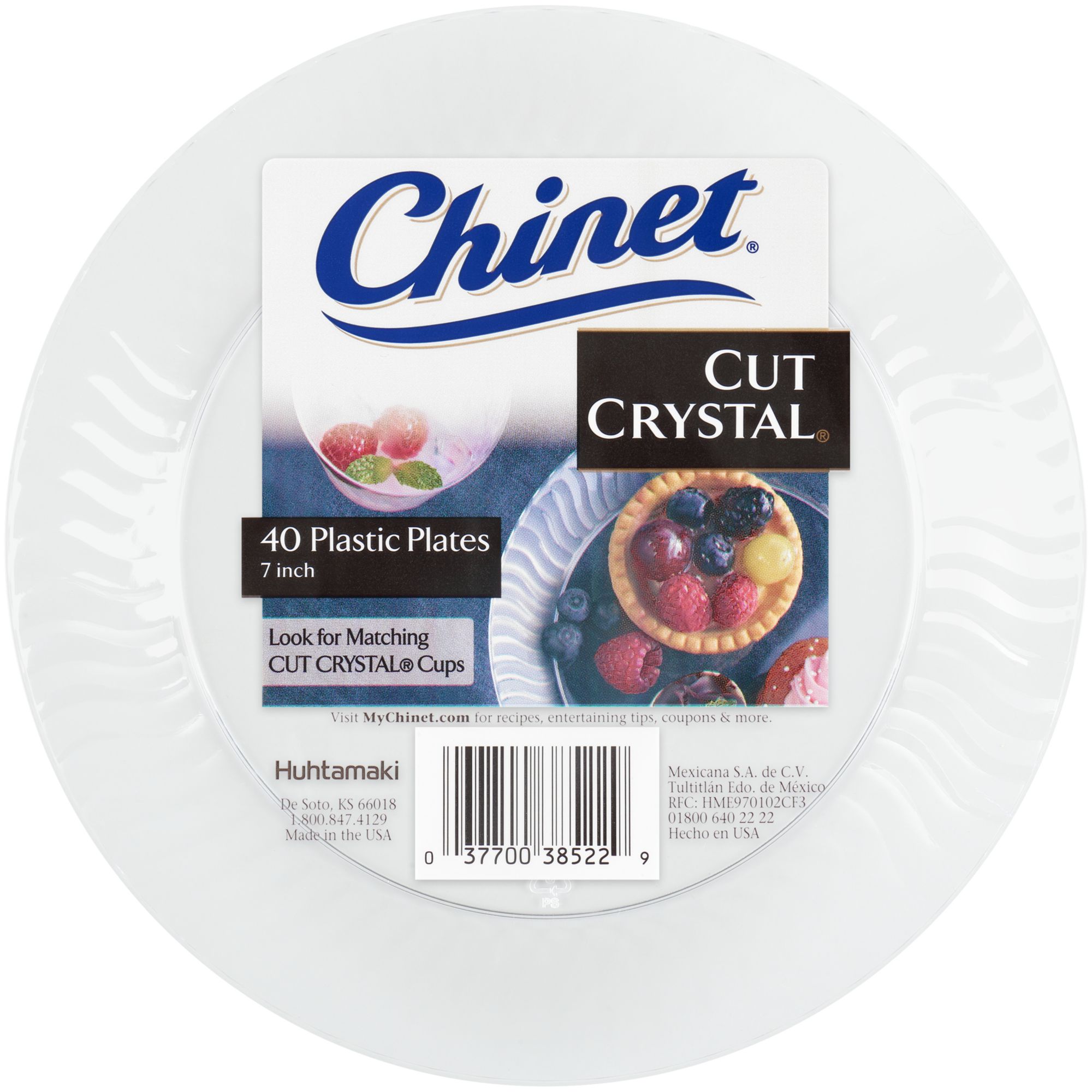 Chinet Cut Crystal 7 Plastic Plates 12 Ct Pack, Plates, Bowls & Cups