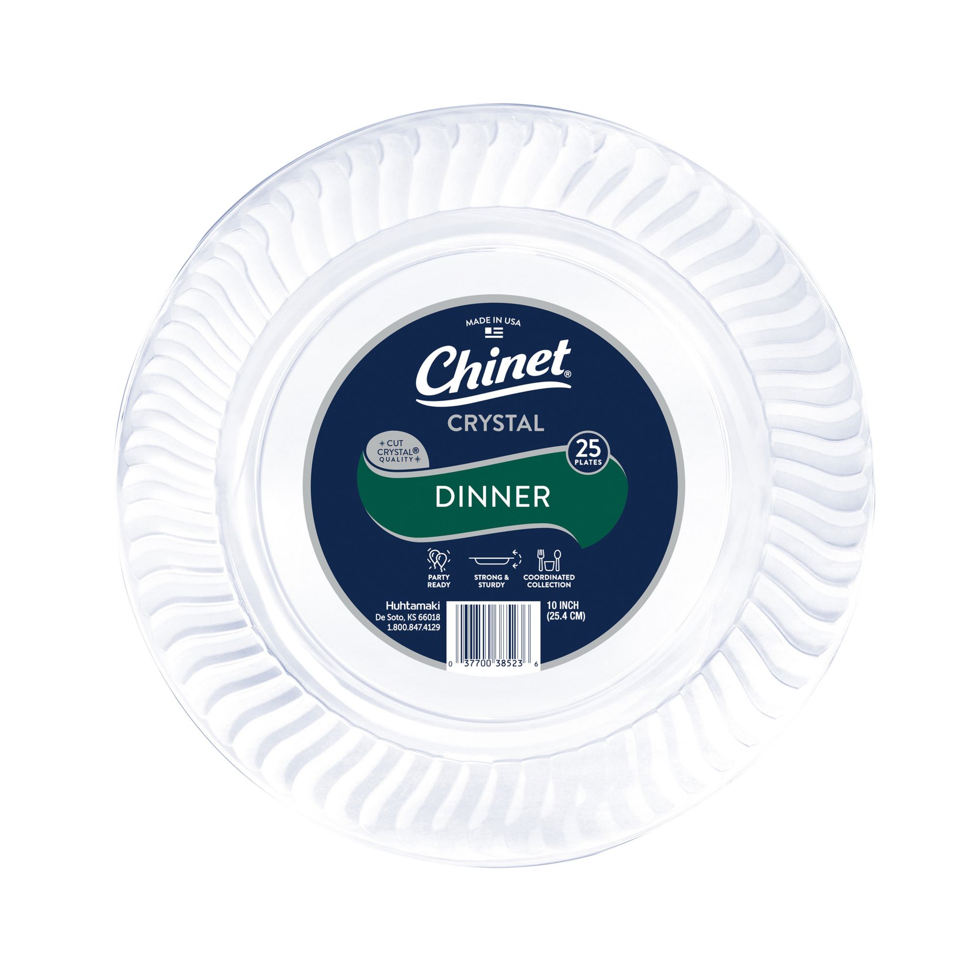 Chinet Crystal® Premium Plastic Dinner Plates, Clear, 10, 20 Count