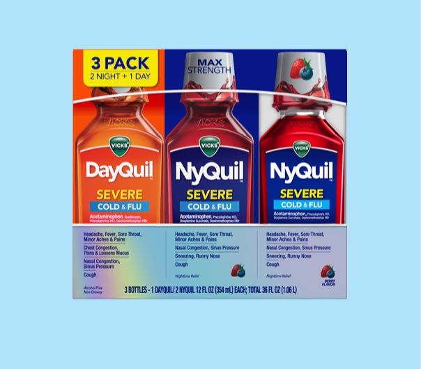 3-Pack Severe Cold and Flu - 2 NyQuil and 1 DayQuil