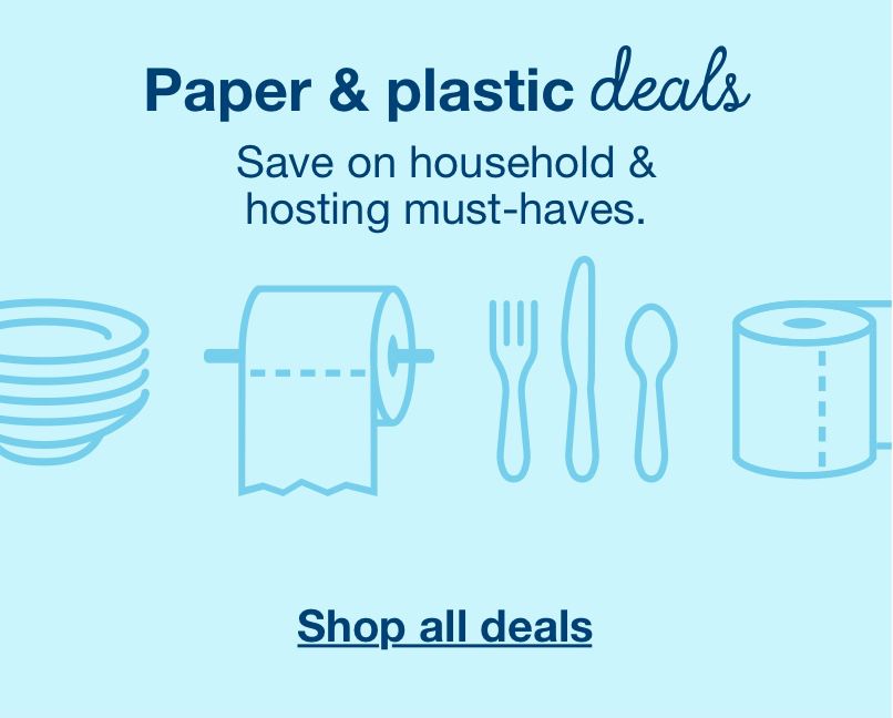 Paper and Plastic deals. Save big on disposable tableware today. Click to shop all deals