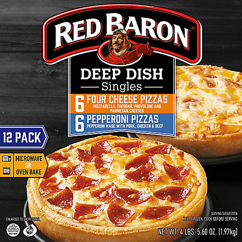 Red Baron Singles Deep Dish Pizza Variety, 12 ct.