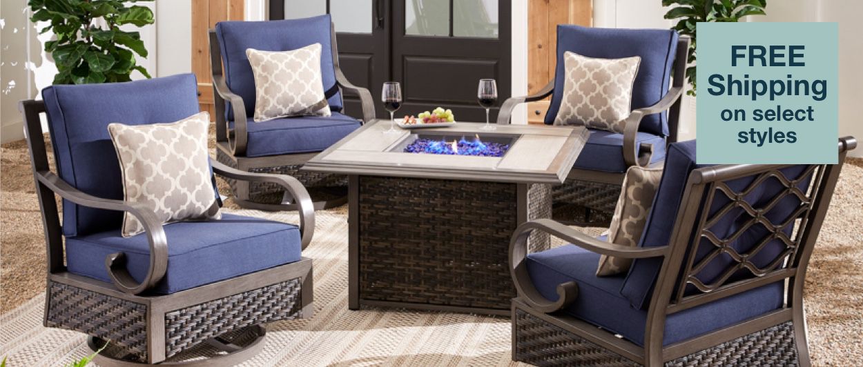 Free shipping on select styles of patio and outdoor furniture