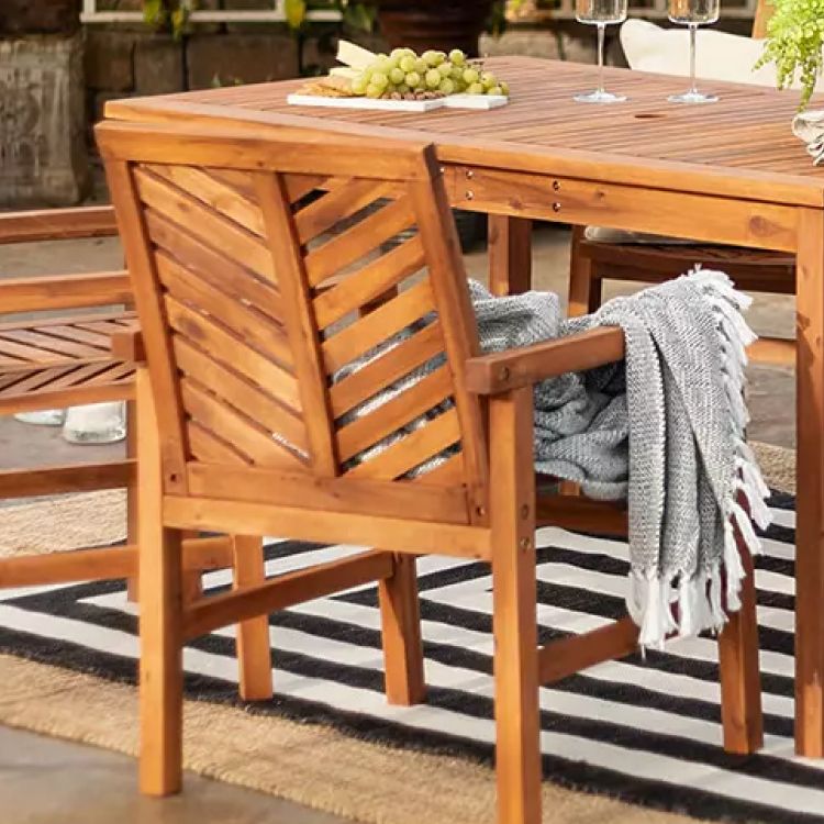 Treated acacia wood outdoor furniture