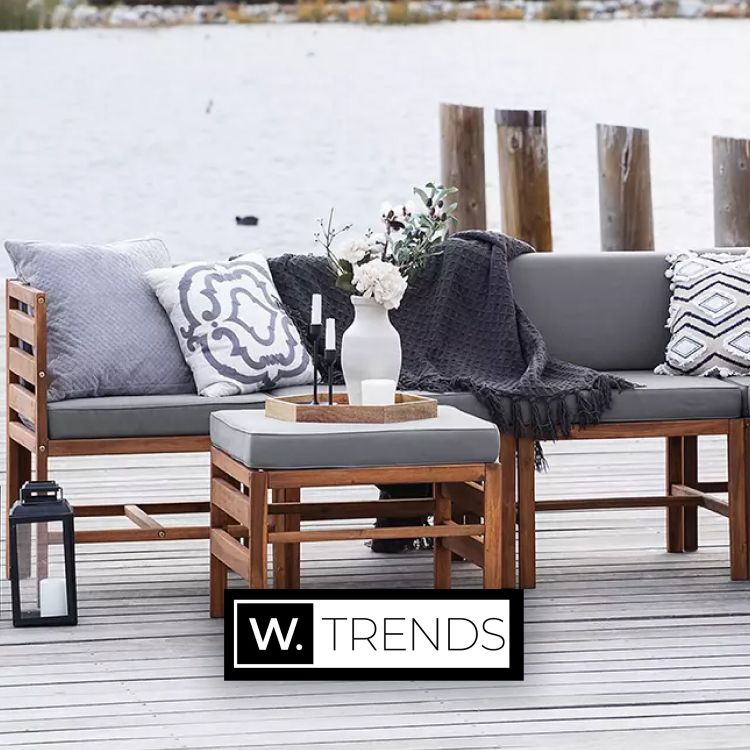 Outdoor sitting area, gray chusions, W Trends brand