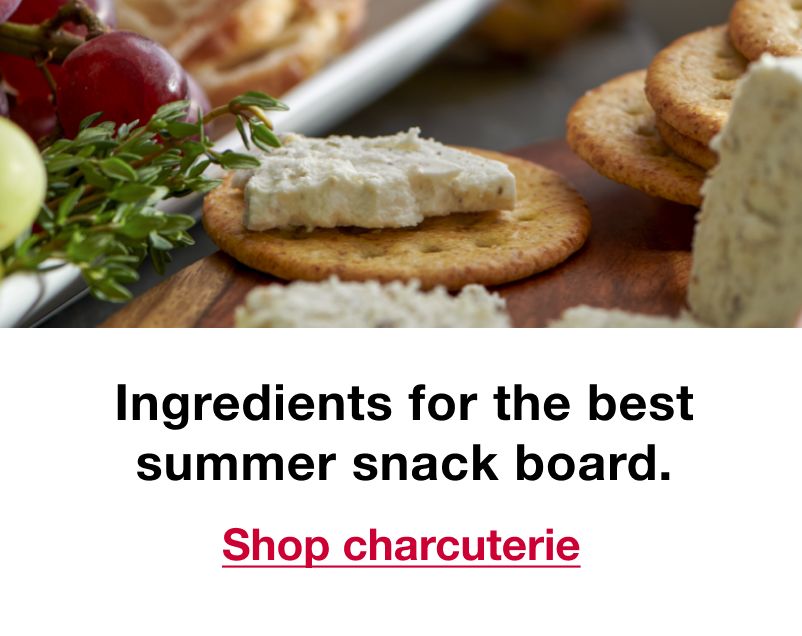 Ingridients for the best summer snack board. Click to shop charcuterie