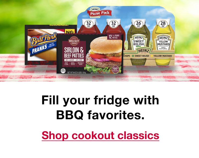 Fill your fridge with BBQ favorites. Click to shop cookout classics