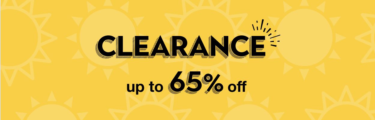 End of season clearance. save up to 65% off