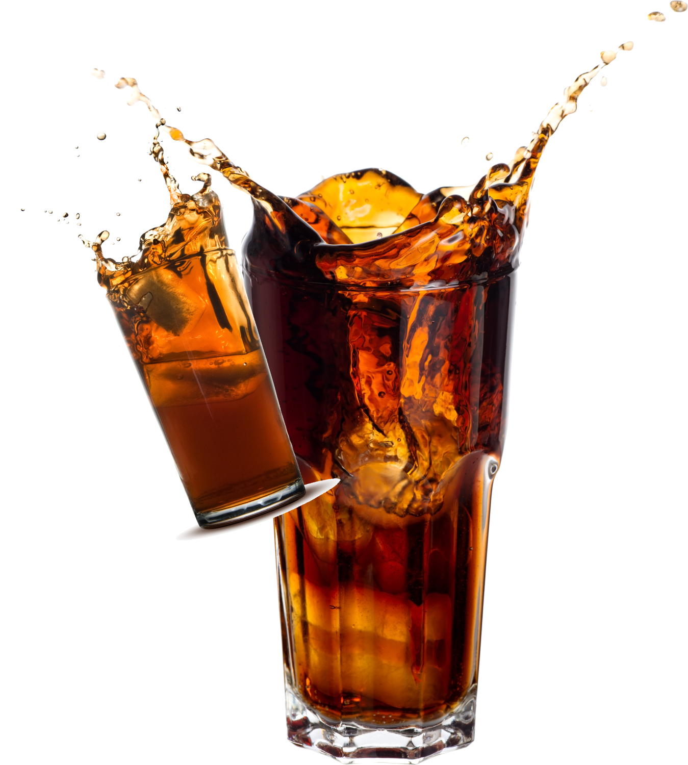 Coca Cola on tall glass cups