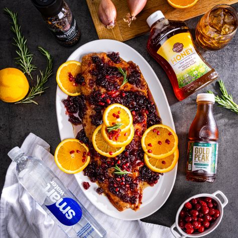 Cranberry-Pomegranate Glazed Salmon