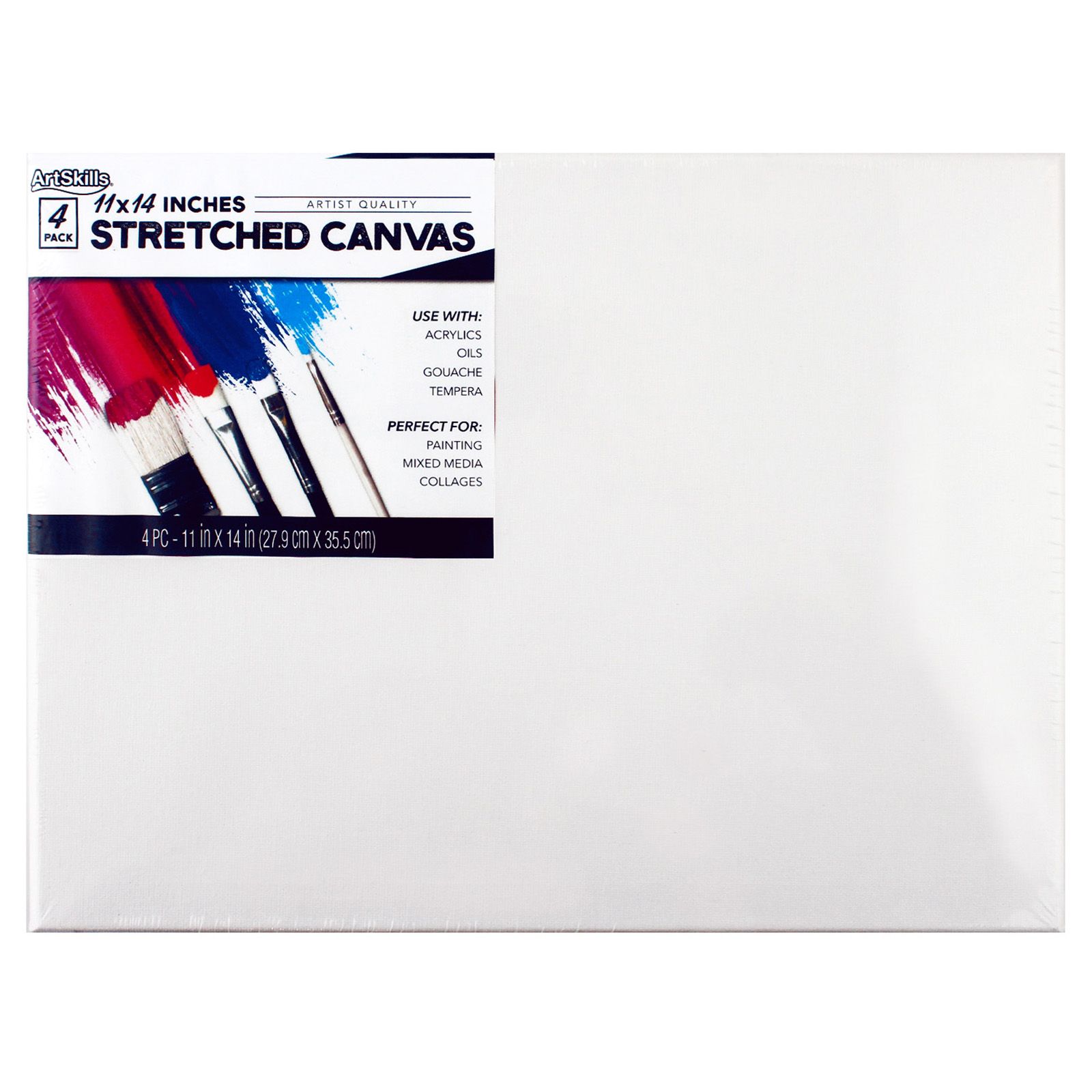 ArtSkills Stretched 11 x 14 Canvas, 4 pk