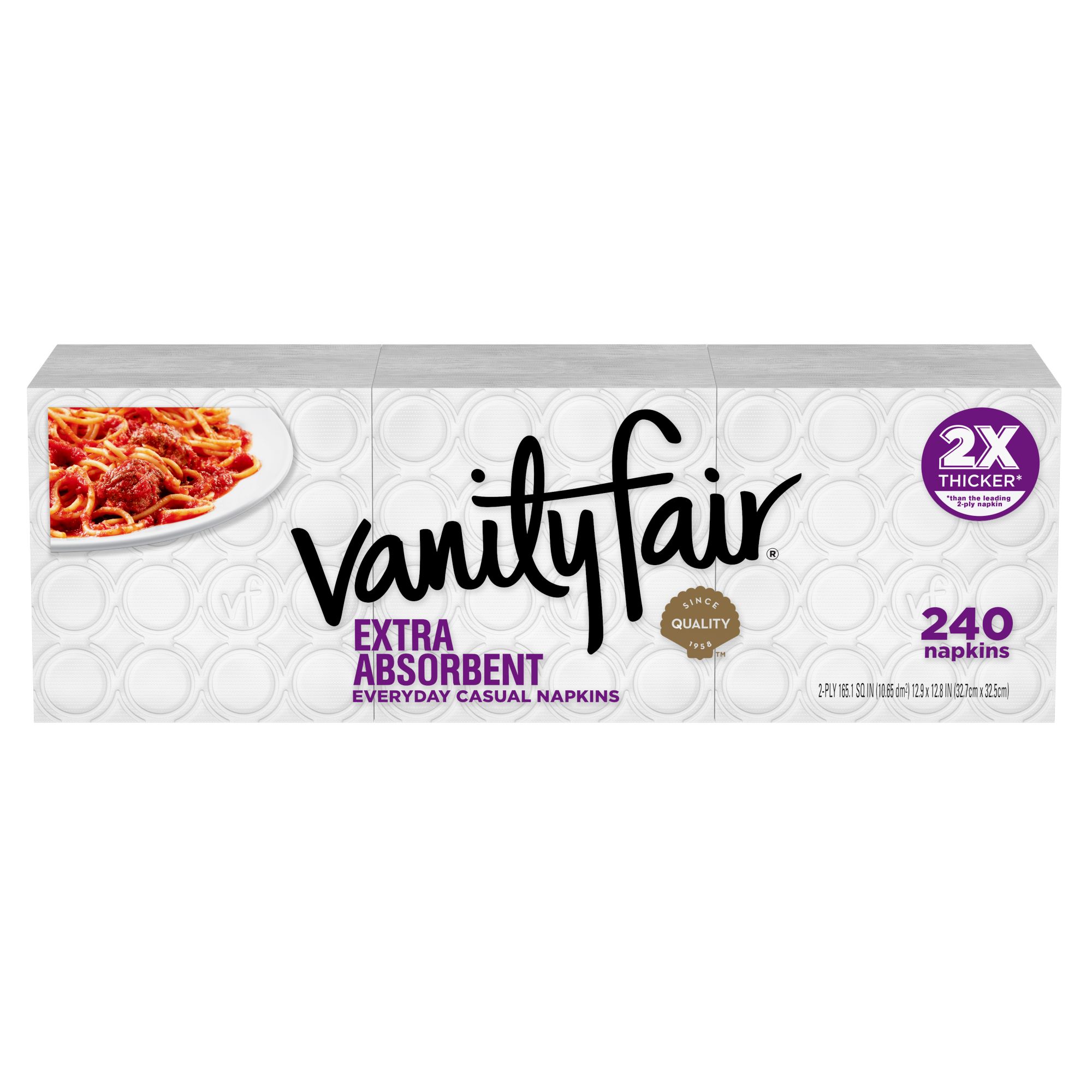 Vanity Fair Entertain Disposable Paper Napkins, White, 240 count 