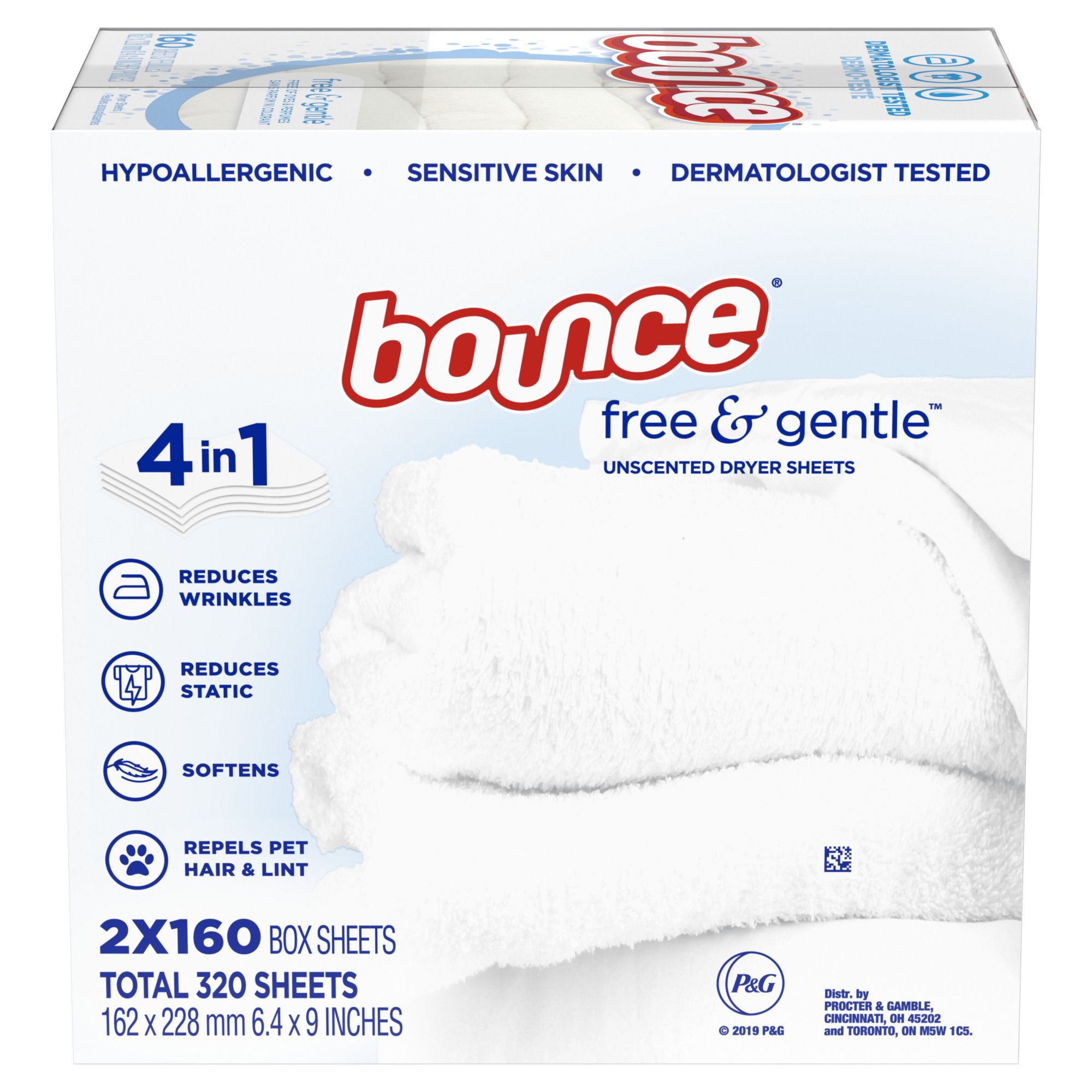 Bounce Free & Gentle, Fabric Softener Sheets, 80 Count