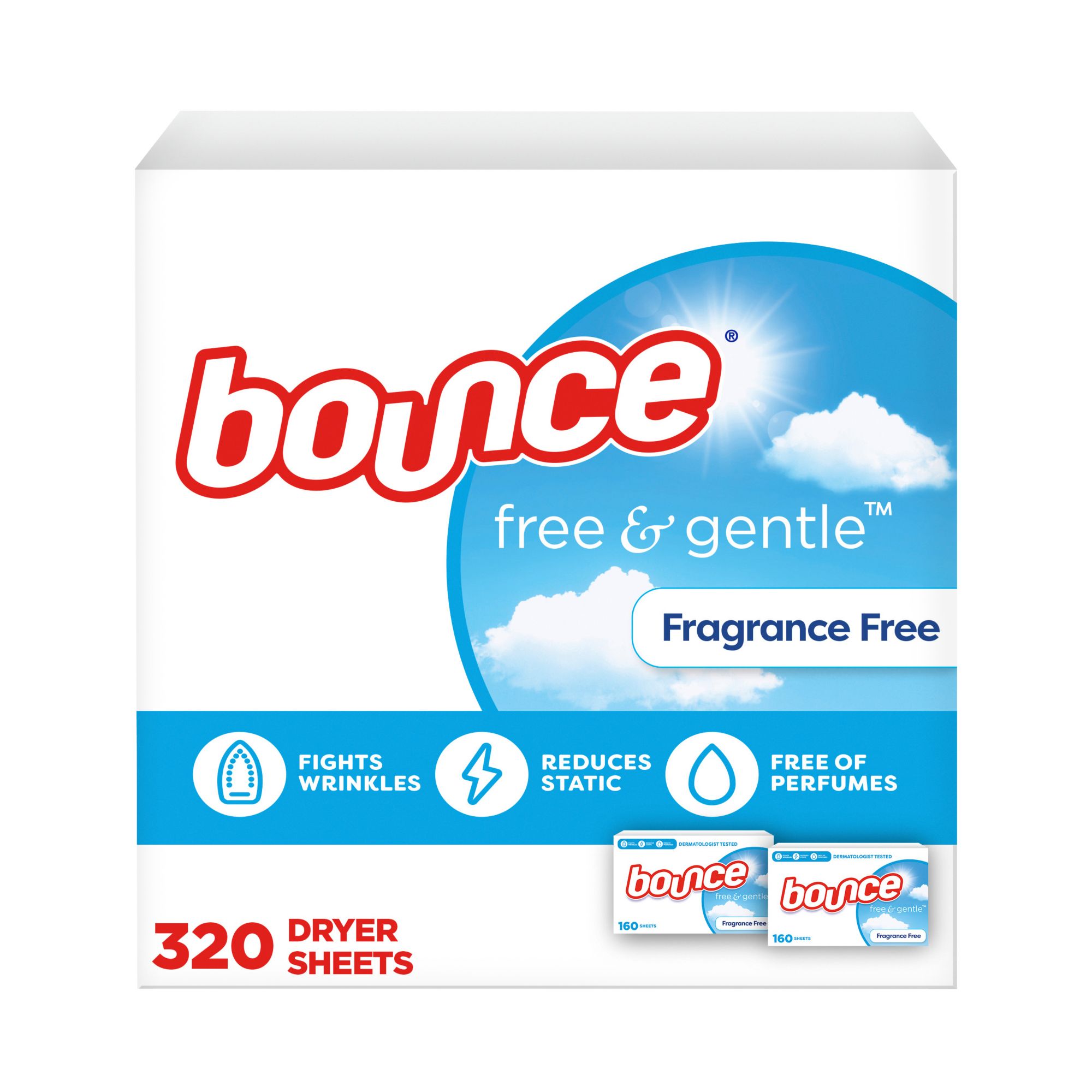  Bounce Free & Gentle Dryer Sheets, 240 Sheets