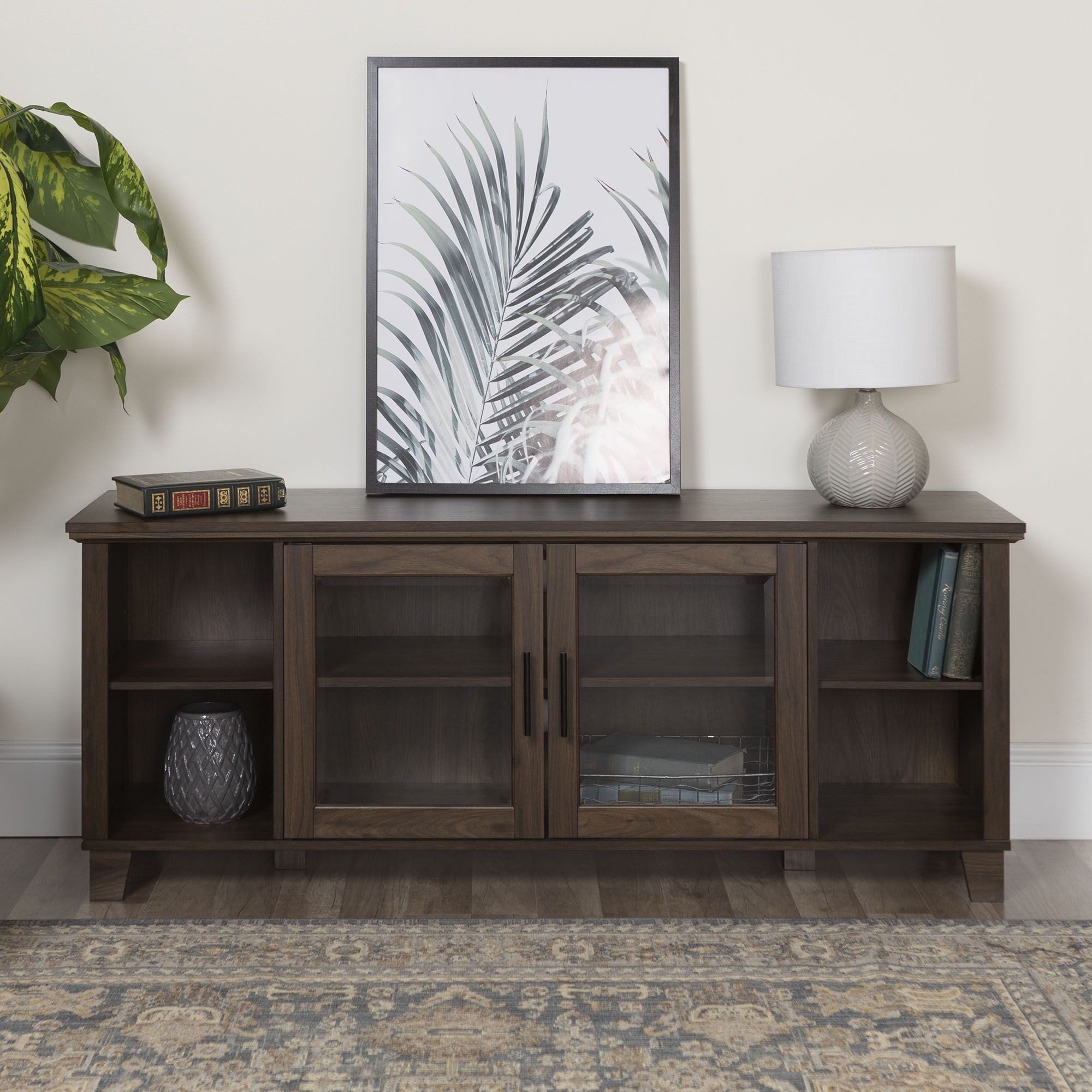 58 W. Trends Contemporary Wood TV Console - Gray