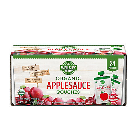 Wellsley Farms Organic Applesauce Pouches, 24 pk./3.2 oz.