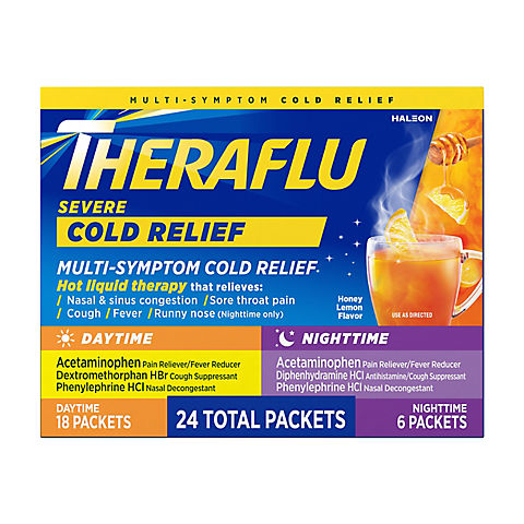 Theraflu Multi Symptom Severe Cold and Cough Pack, 24 ct.