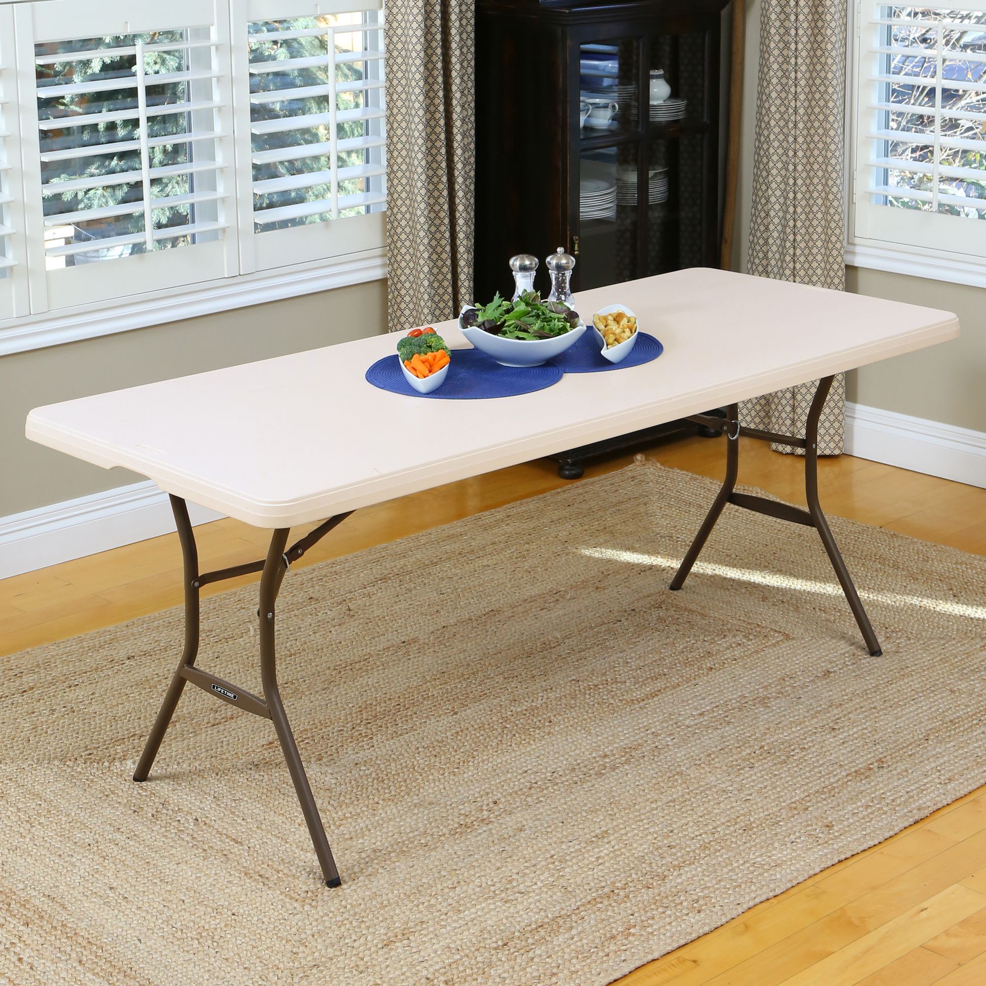 Lifetime 6 Essential Nesting Folding Table Almond Bjs Wholesale Club