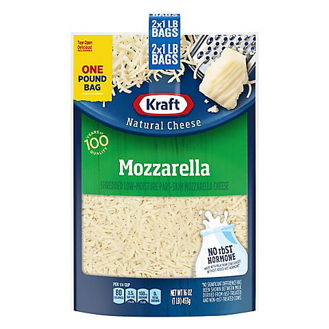 Kraft Mozzarella Shredded Cheese, 2 pk./1 lb.