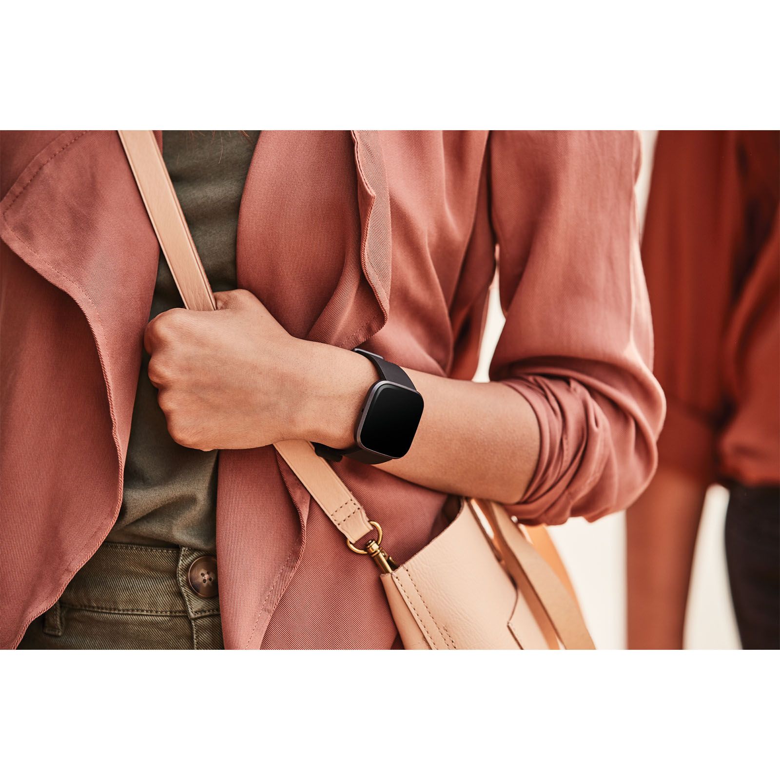 Fitbit Versa 2 Smartwatch Bundle with Small and Large Bands - Petal