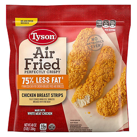 Tyson Air Fried Crispy Chicken Breast Strips, 3 lbs.
