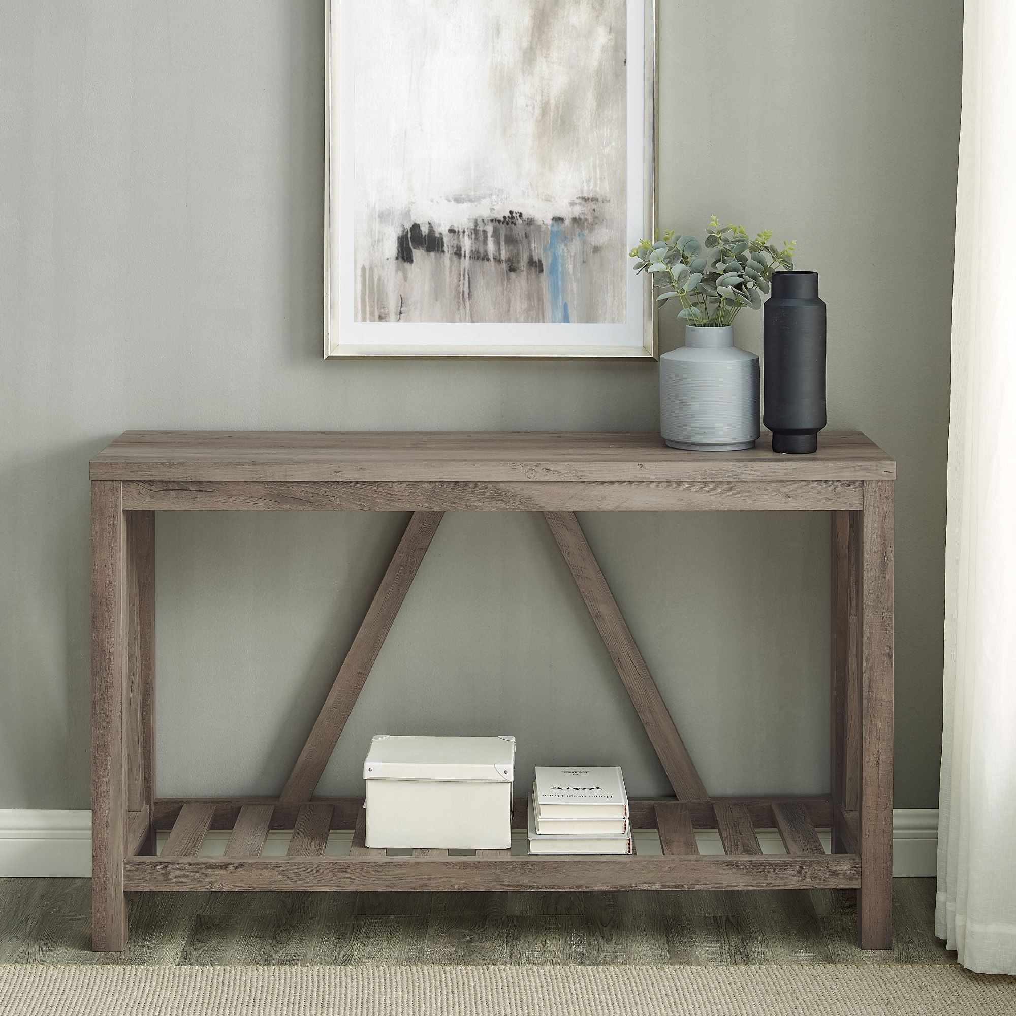 W. Trends 52 Modern Farmhouse Entryway Console Table - Gray Wash