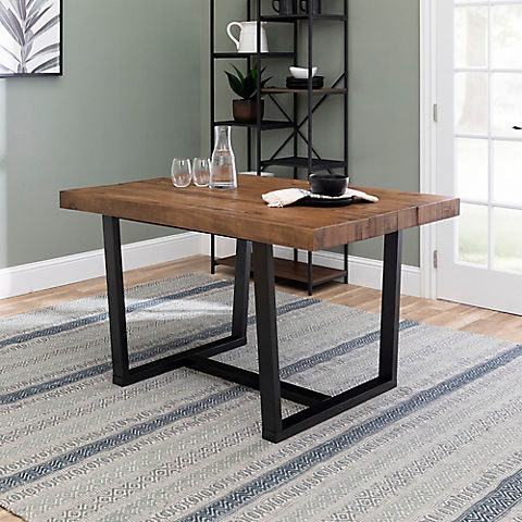 W. Trends 52" Distressed Solid Wood Dining Table - Reclaimed Barnwood