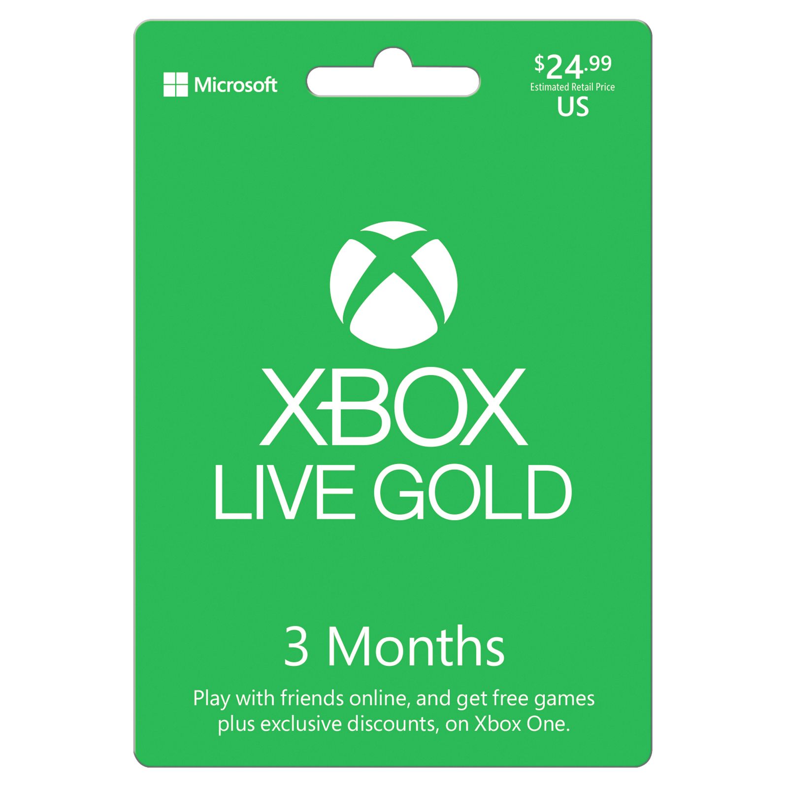 Microsoft xbox live 3 deals month gold membership card