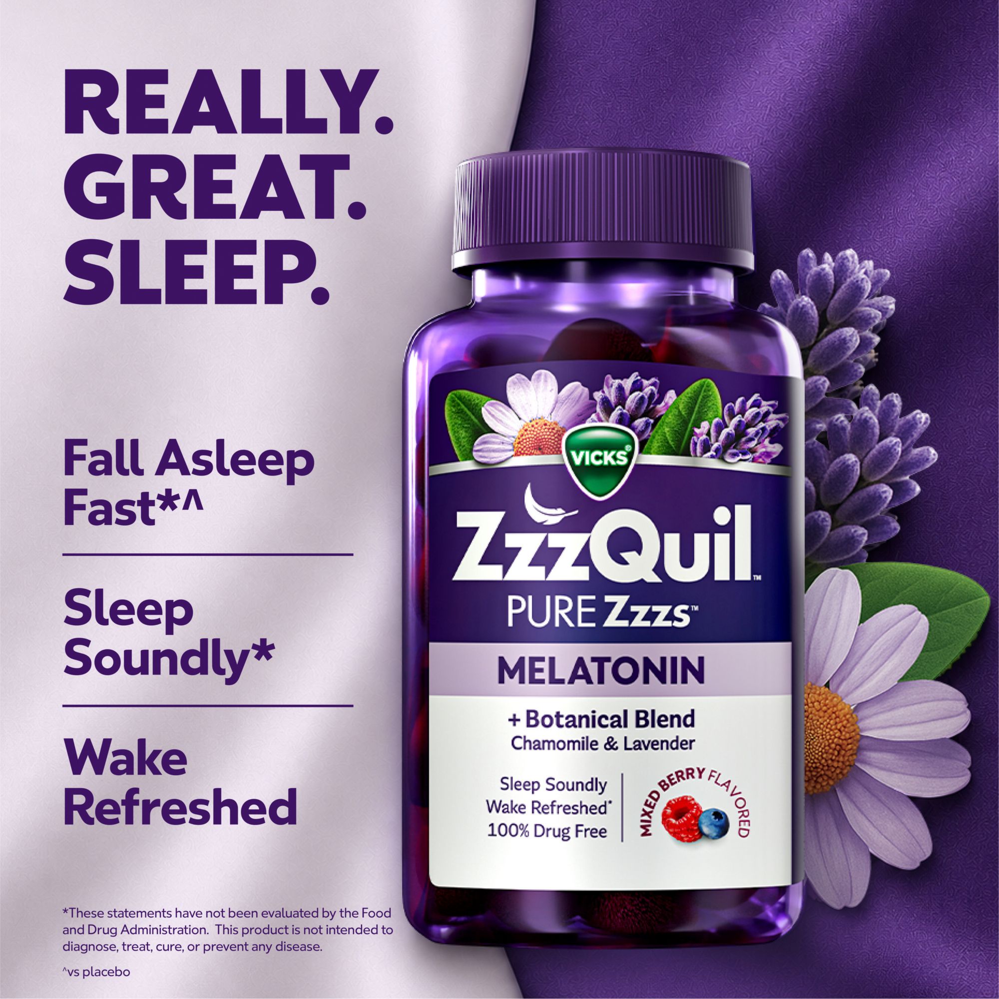 Vicks ZzzQuil PURE Zzzs Sleep Aid Gummies, 110 ct.