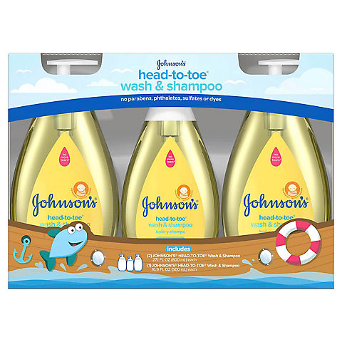 Johnson's Head-To-Toe Gentle Baby Wash and Shampoo Value Pack, 3 ct.