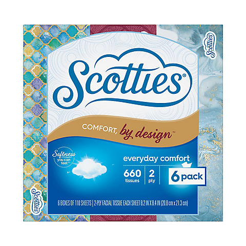 Scotties Comfort by Design Facial Tissue, 6 pk.