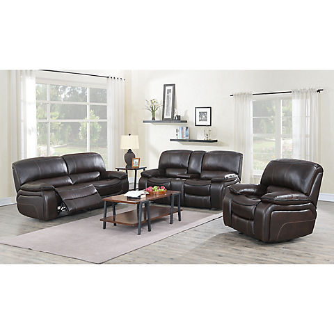 Kian Motions Wilmington 3-Pc. Faux Leather Reclining Set - Brown