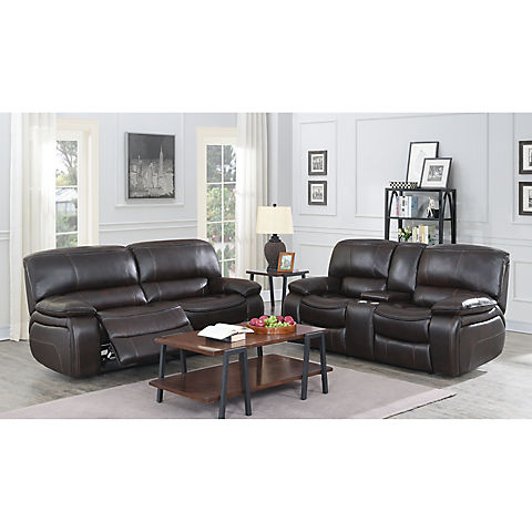 Kian Motions Wilmington 2-Pc. Faux Leather Reclining Set - Brown