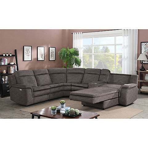 Kian Motions New Haven 7-Pc. Power Chaise Sectional  - Brown