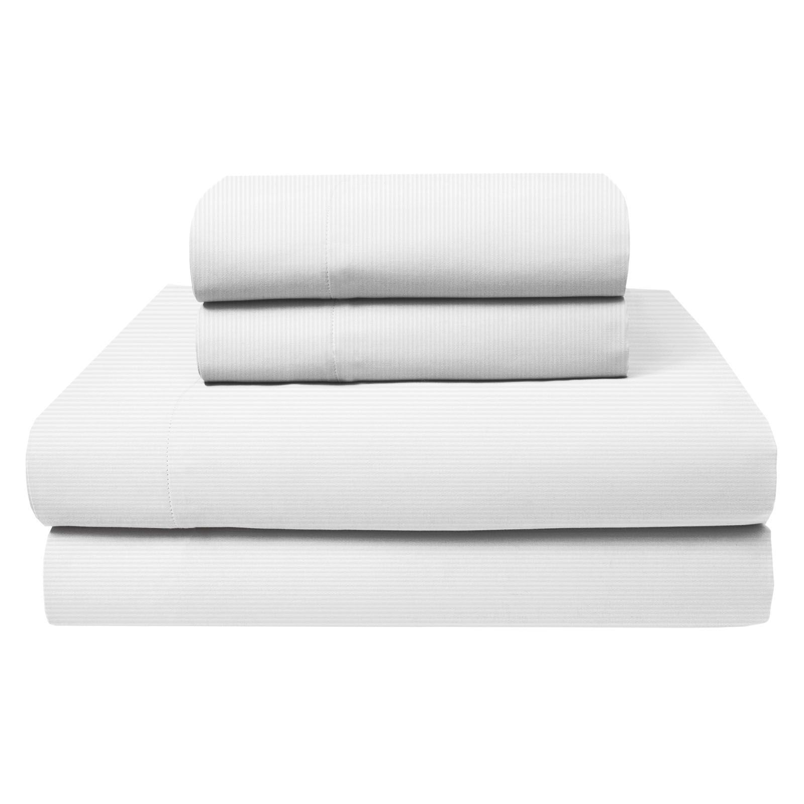 Hospitality Bulk Set of 6 White Fitted Bed Sheets - Easy Care (Assorted  Sizes)