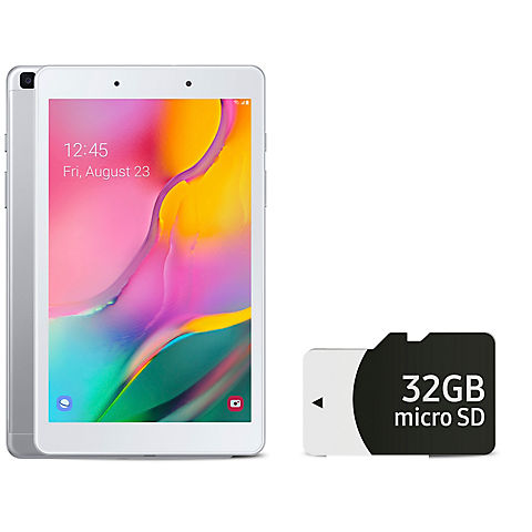 Samsung Galaxy Tab A 8.0" Tablet, 32GB with Bonus 32GB microSD Card - Silver