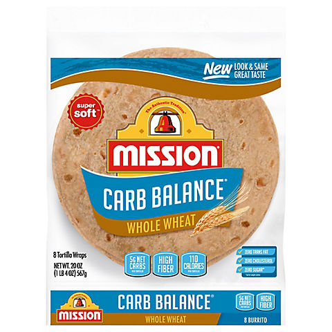 Mission Carb Balance Whole Wheat Tortillas, Burrito Size, 8 ct.