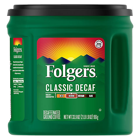 Folgers Decaf Coffee, 33.9 oz.
