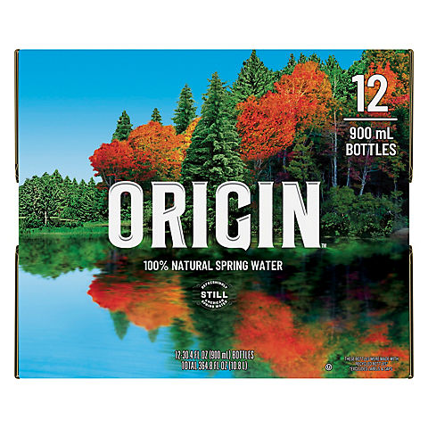 Origin, 100% Natural Spring Water, Recycled Plastic Bottle, 12 ct./900mL