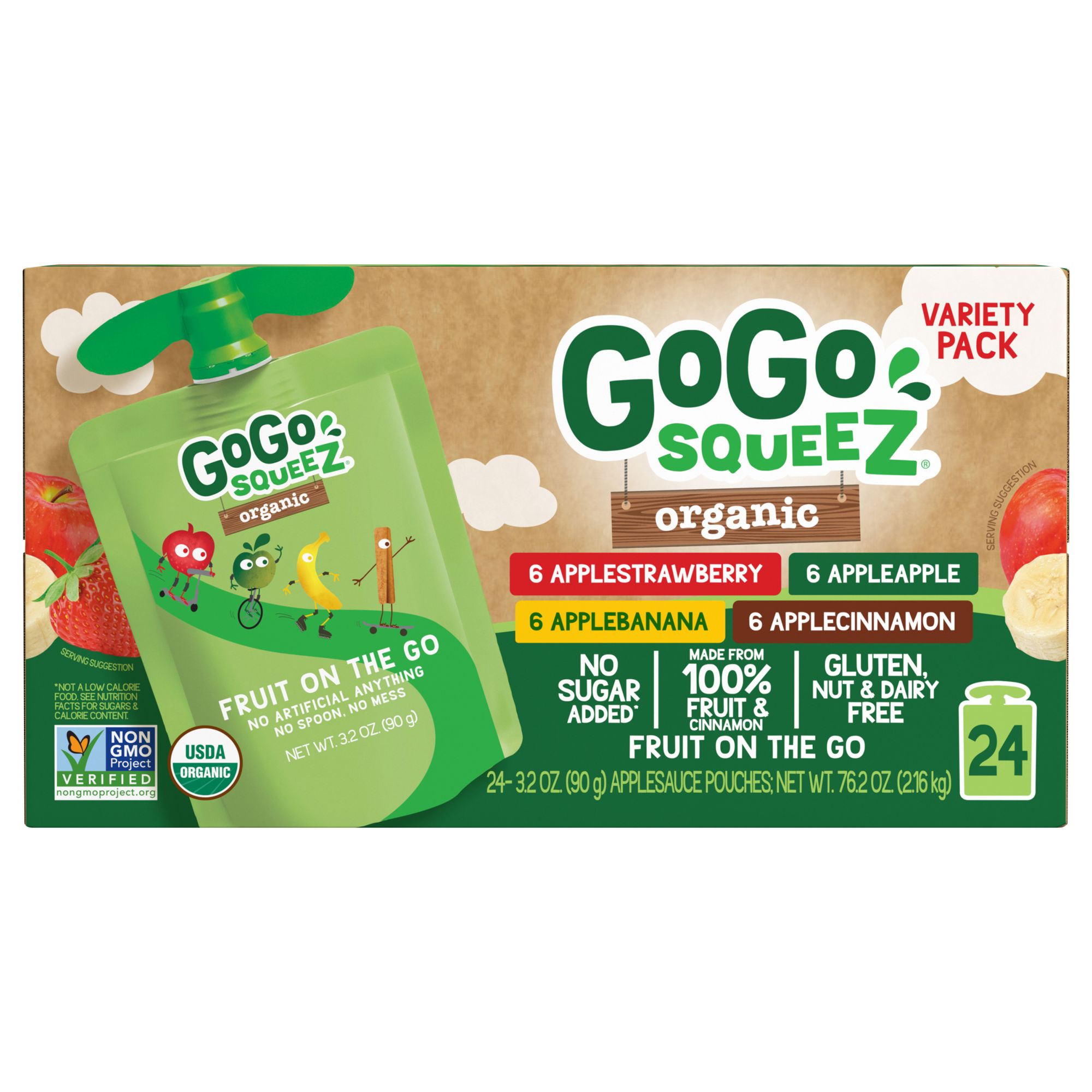 Gogo Squeez Organic Applesauce Variety Pack 24 Ct Bjs Wholesale Club