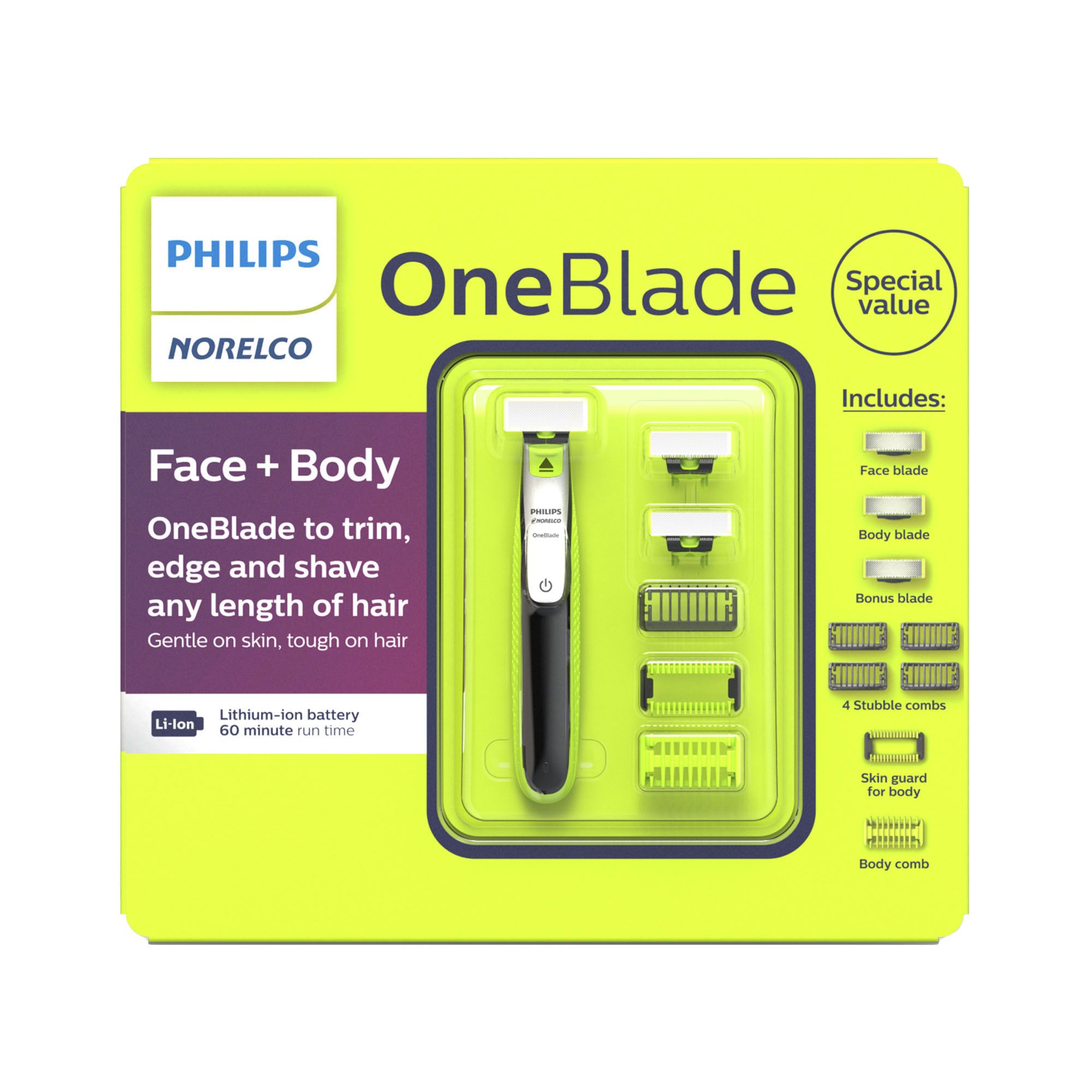 philips oneblade 60 minutes