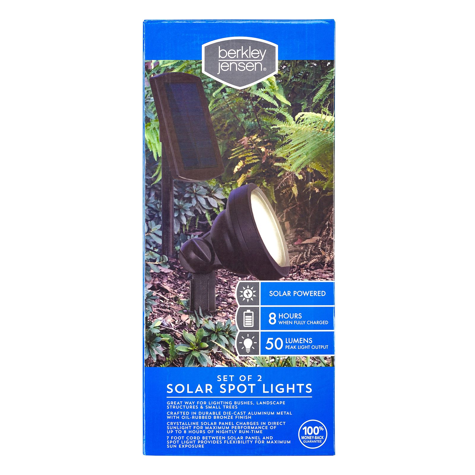 Berkley Jensen Solar Powered Lanterns with Timer, 2 pk.