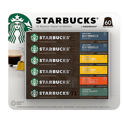 Starbucks by Nespresso Original Line Capsules Variety Pack (60 pods)
