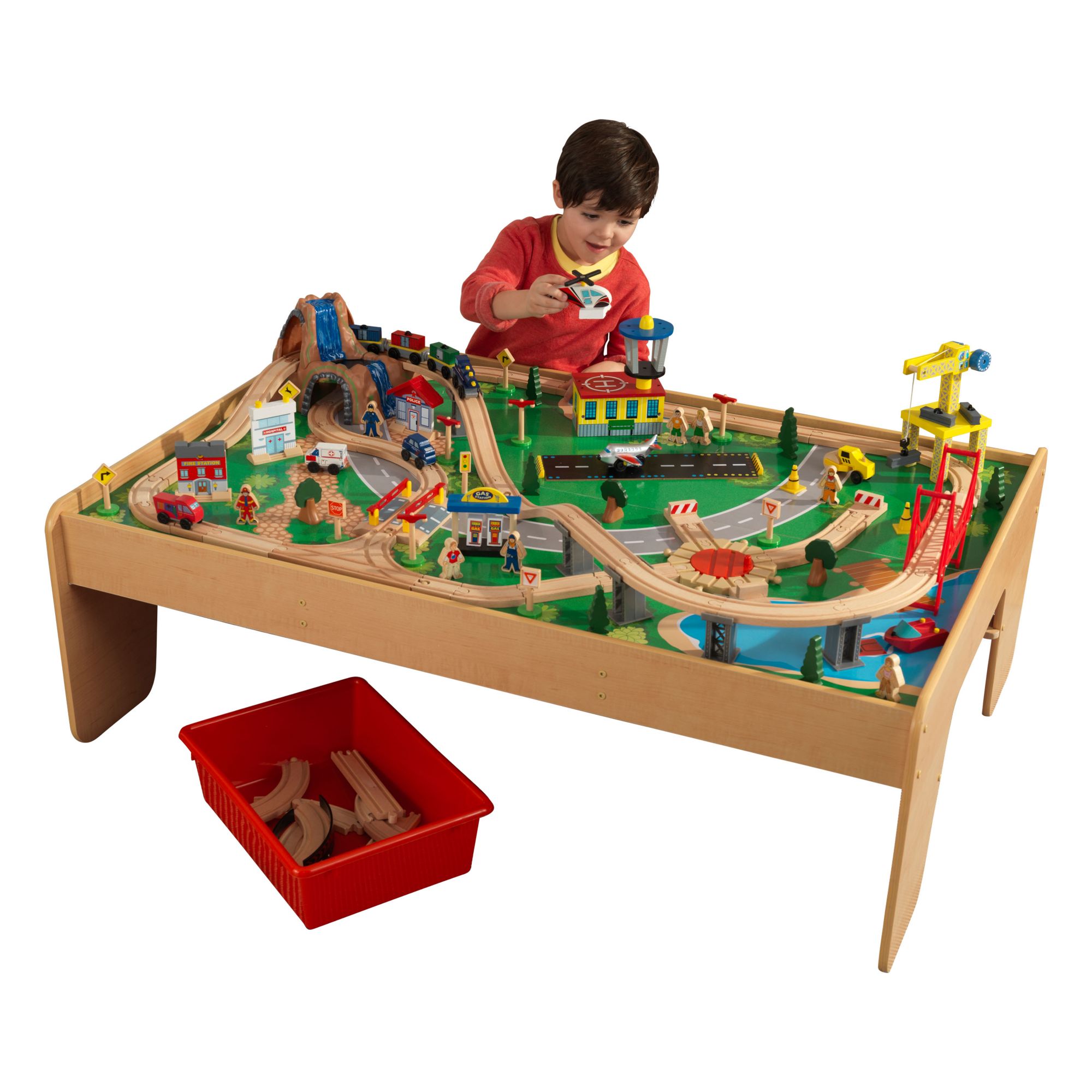 Waterfall mountain train store set & table