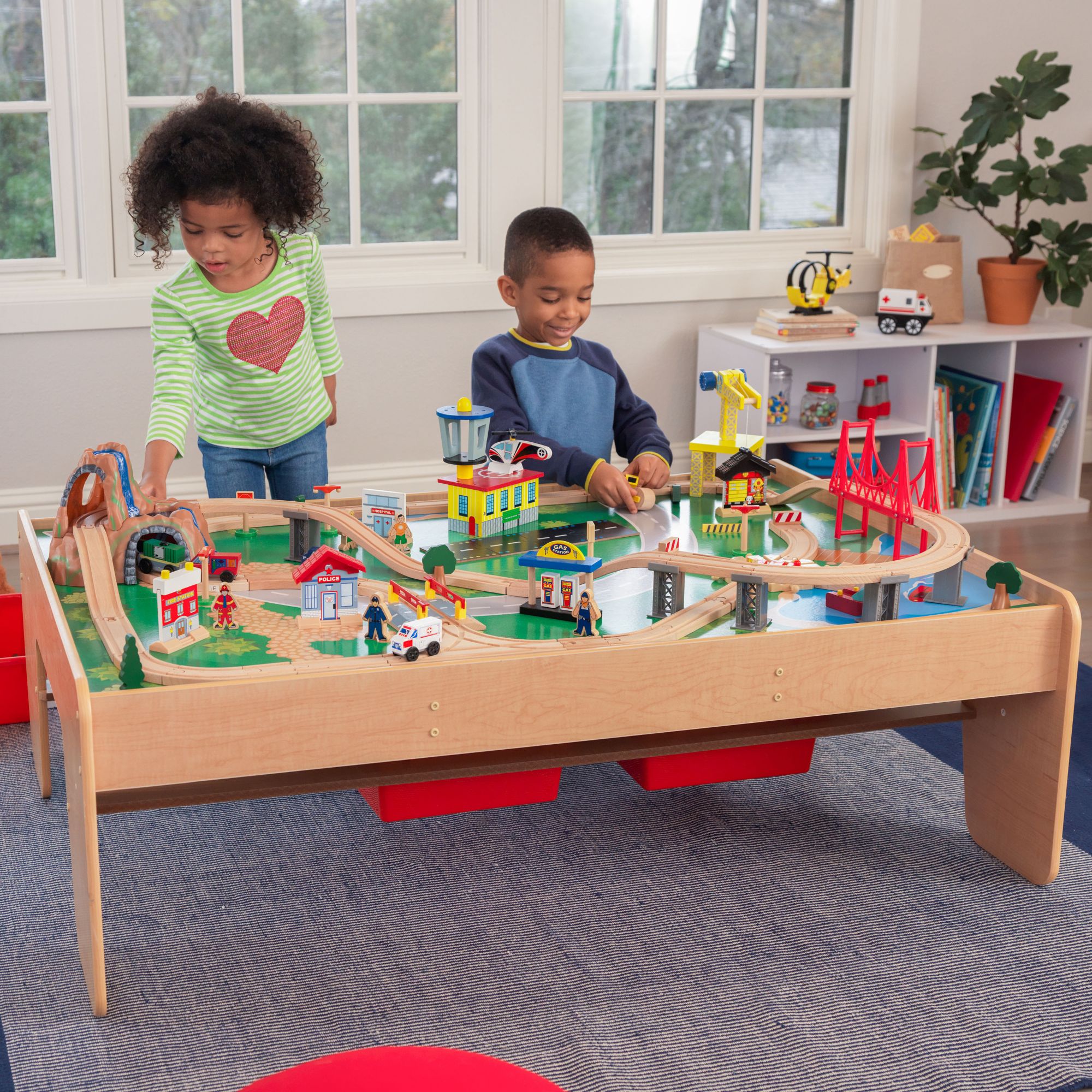 Kidkraft waterfall mountain train set sales and table