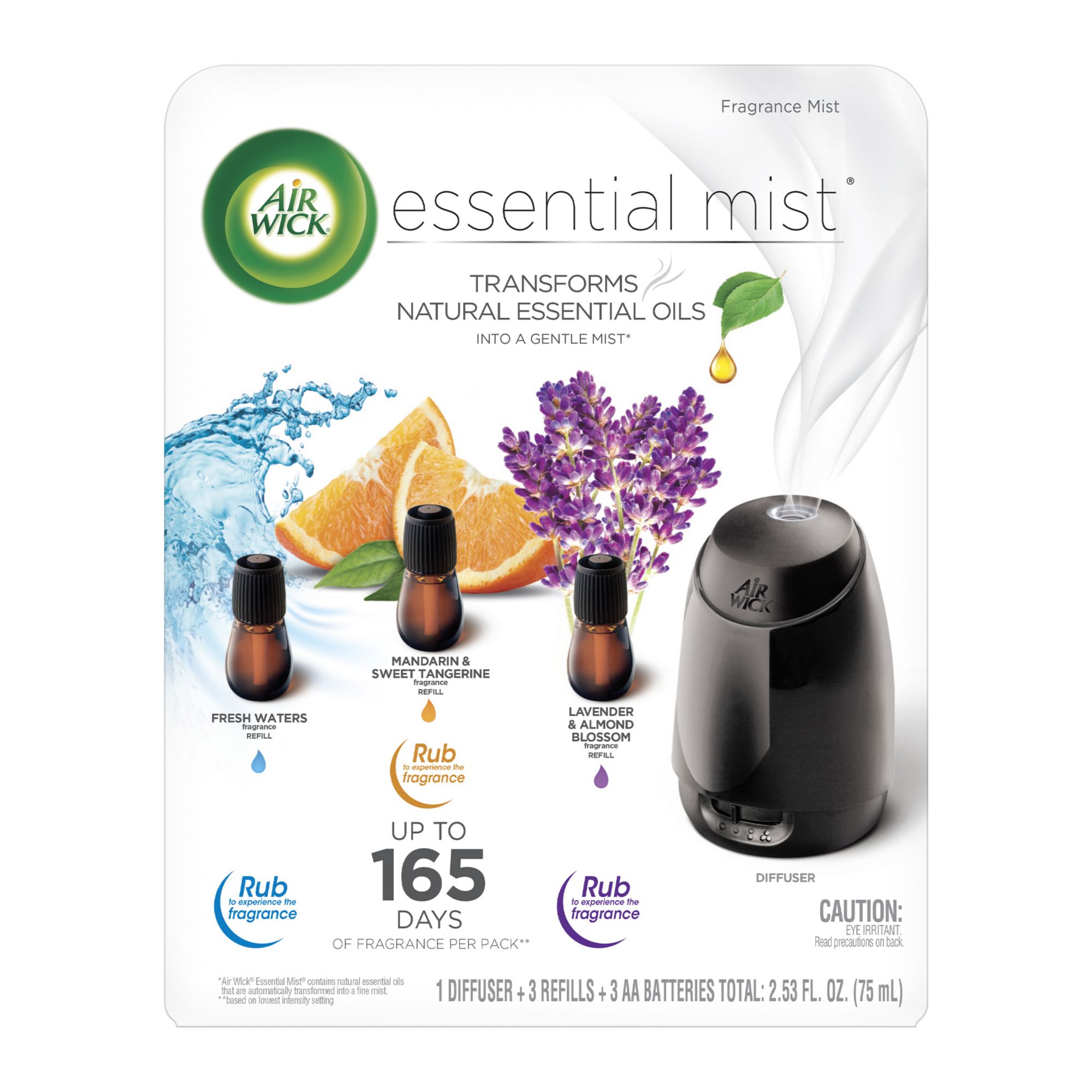 Air Wick Essential Mist Starter Kit (Diffuser + Refill), Lavender and  Almond Blossom, Essential Oils Diffuser, Air Freshener