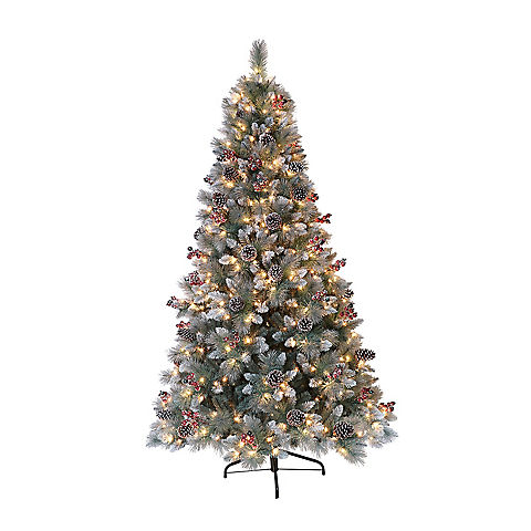Puleo International 7.5' Sterling Pine Pre-Lit Tree with 600 ct. Clear Lights