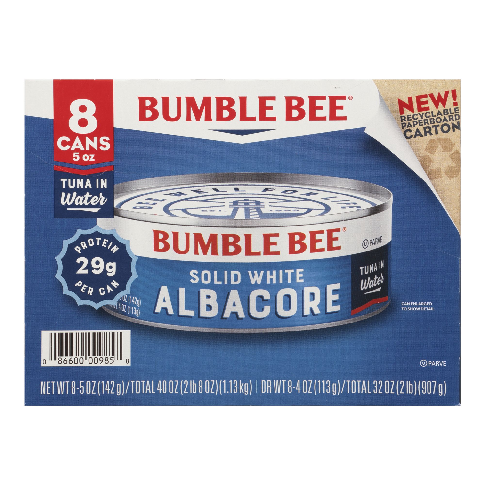 Bumble Bee Solid White Albacore Tuna in Water, 8 pk./5 oz.