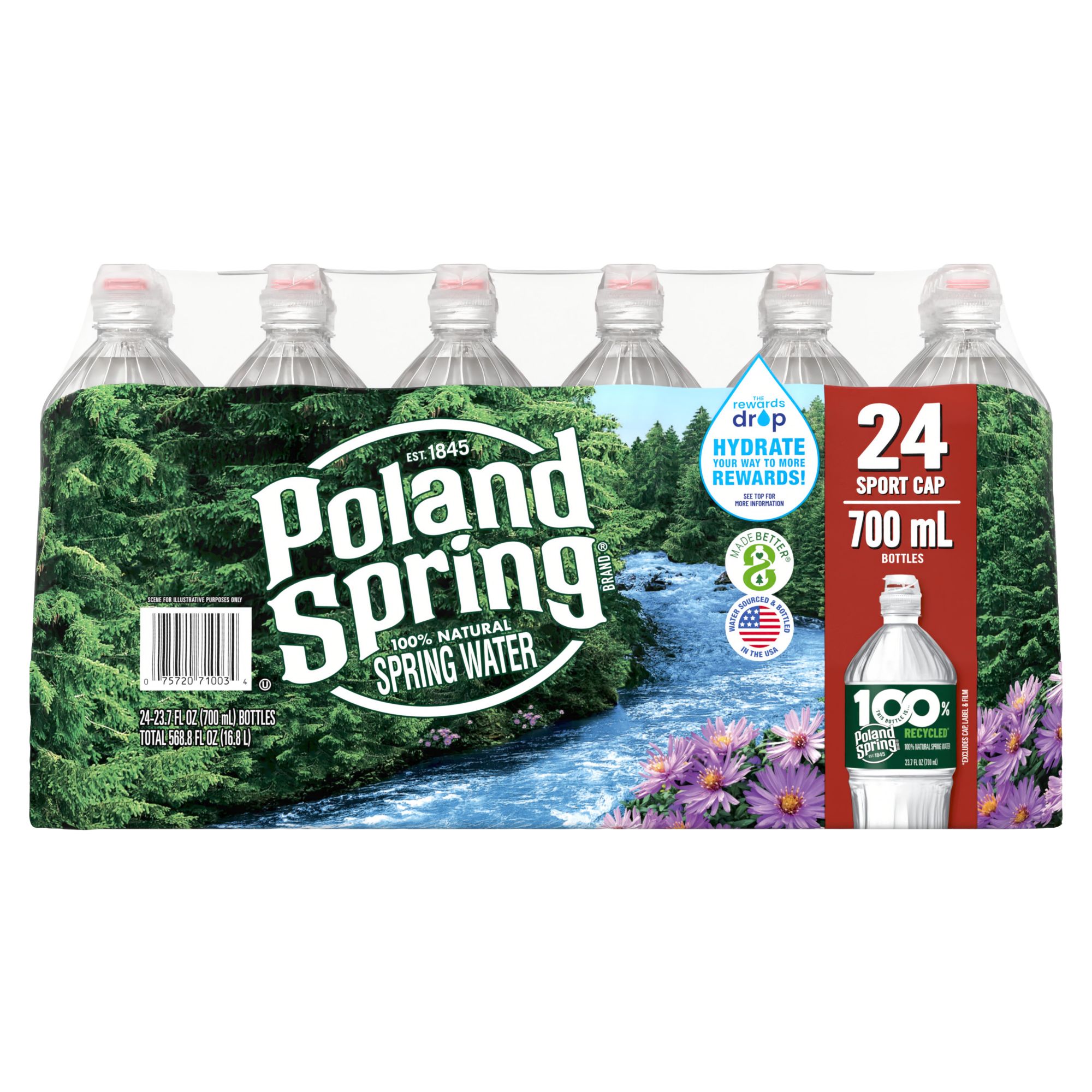 12 Ounce Bottled Spring Water  Poland Spring® Brand 100% Natural Spring  Water