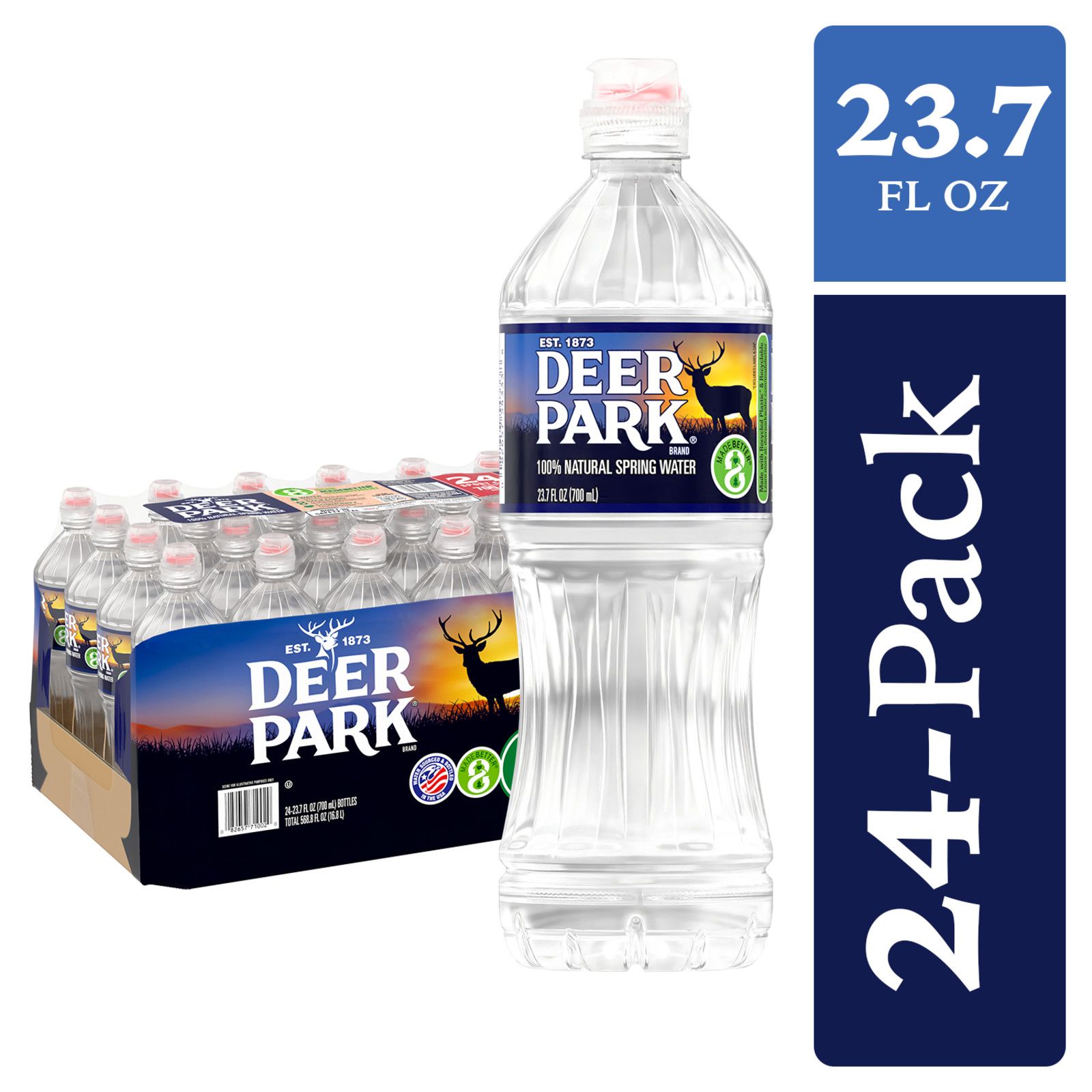 Deer Park Spring Water 24ct 23.6 fl. oz Bottles with Flip Top Cover –  Executive Beverage - Mobile Bartenders & Waiters, Bar Rentals