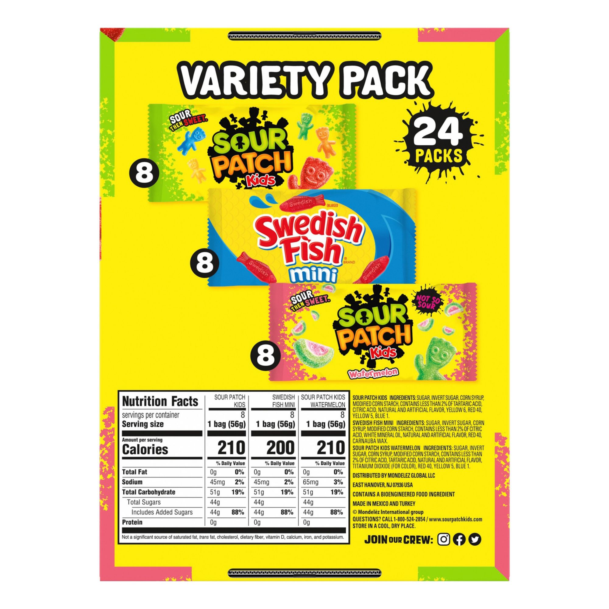 Sour Patch Kids & Swedish Fish Variety Pack, 24 ct.